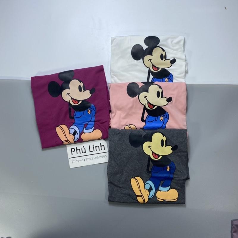 MS011 Áo thun unisex mickey, áo thun cổ tròn cotton hè mát