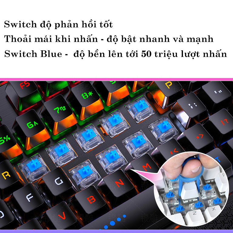 Bàn Phím Cơ Gaming K100 Full Led - Bàn Phím Máy Tính Cơ Thiết Kế Hợp Kim Nhôm Bền Bỉ Với Full Size 104 Phím Cơ Cao Cấp - K1357