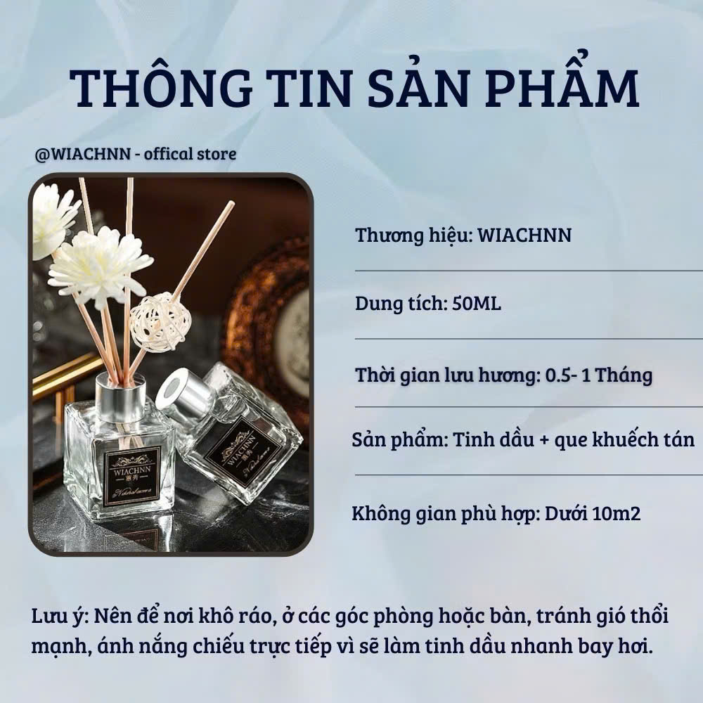 Tinh Dầu Thơm Phòng Thiên Nhiên 50ML - Tinh Dầu Khuếch Tán, Tặng Kèm Que Lưu Hương - HÀNG CHÍNH HÃNG MINIIN