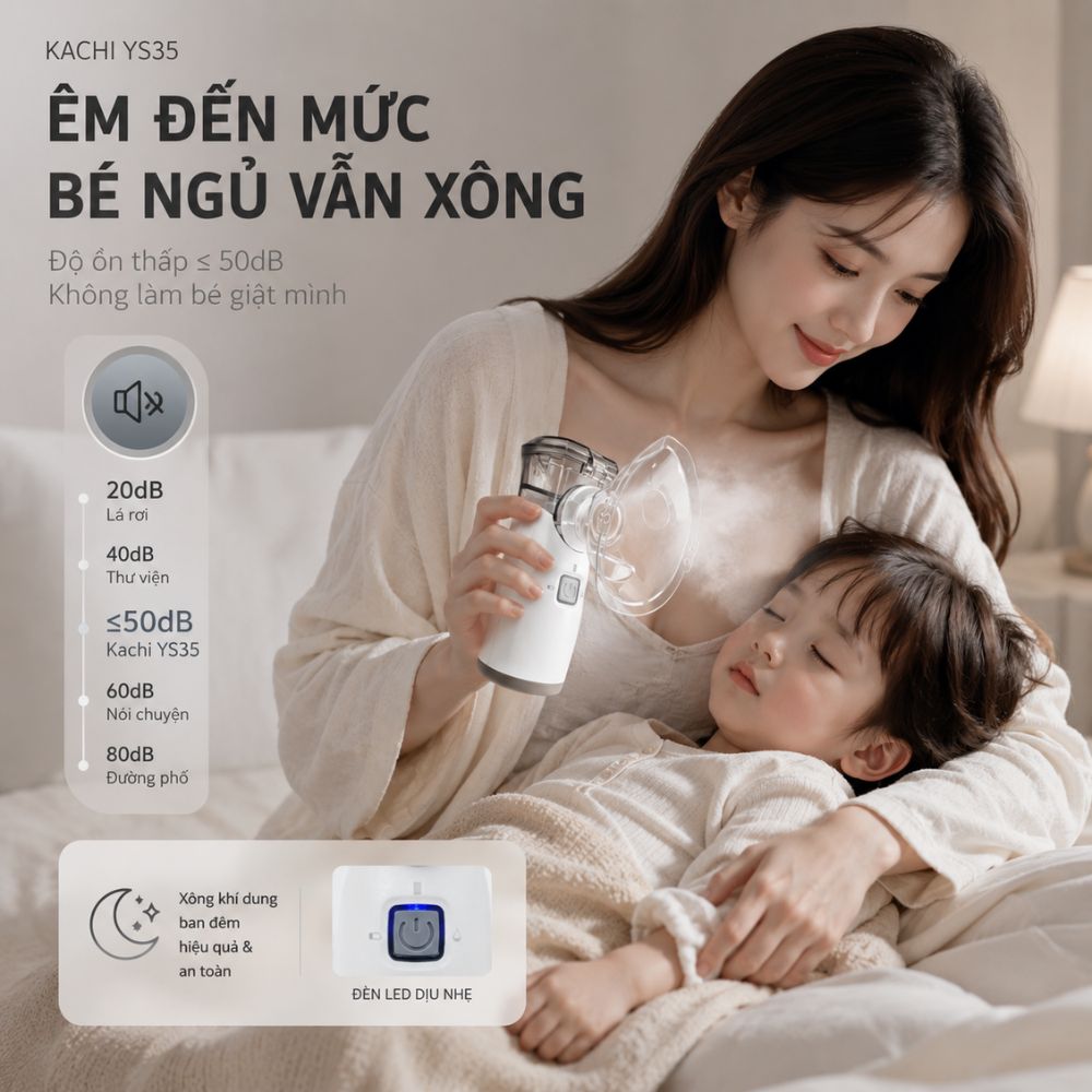 Máy Xông Khí Dung Cầm Tay Kachi YS35: Giải Pháp Hô Hấp Linh Hoạt Mọi Lúc, Mọi Nơi - hàng chính hãng
