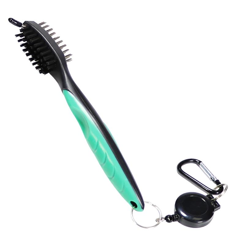 Bàn chải làm sạch câu lạc bộ hai mặt có thể thu vào Golf Club Groove Cleaner for Golf Color: Black