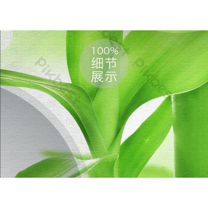 Tranh phong thủy tre xanh và hoa thiên nhiên đẹp, Tranh dán tường 3d hiện đại MS1212917