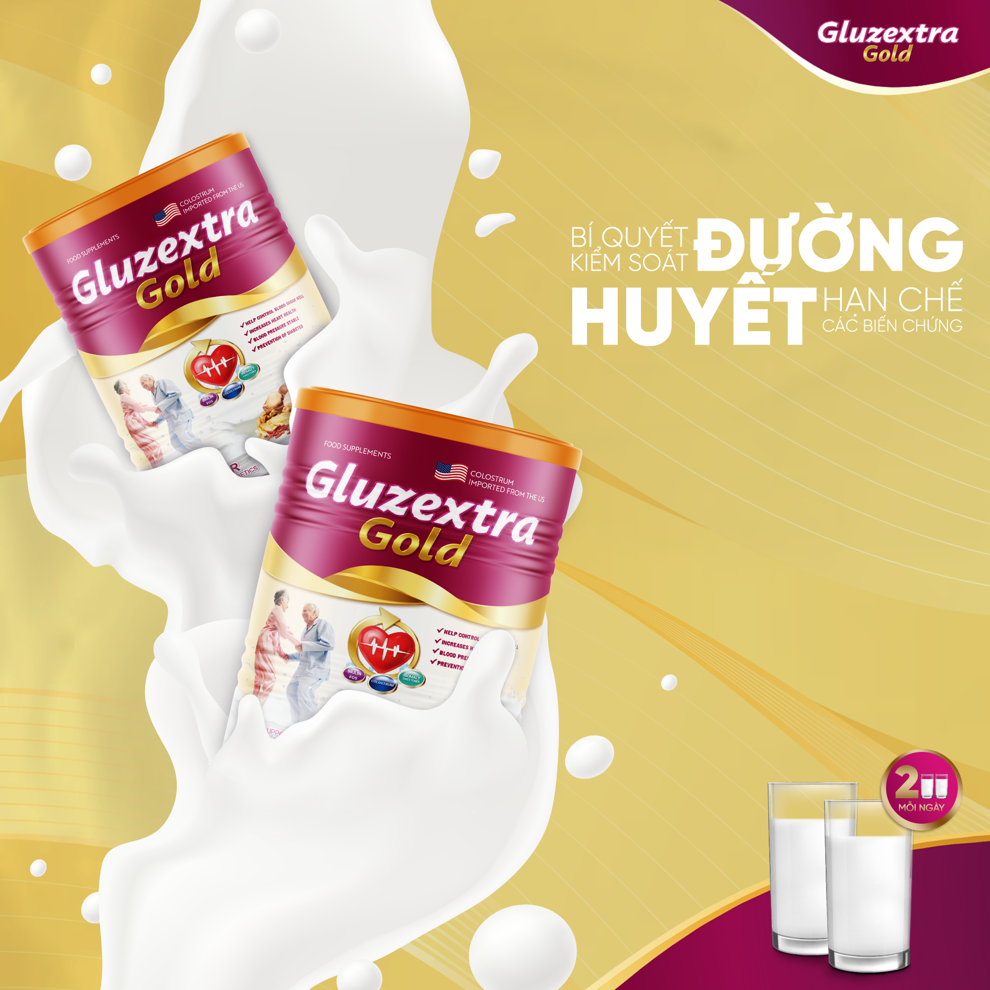 Sữa tiểu đường COMBO MUA 5 TẶNG 3 GLUZEXTRA GOLD hơn 20 loại hạt với sữa non nhập khẩu từ Mỹ giàu dinh dưỡng