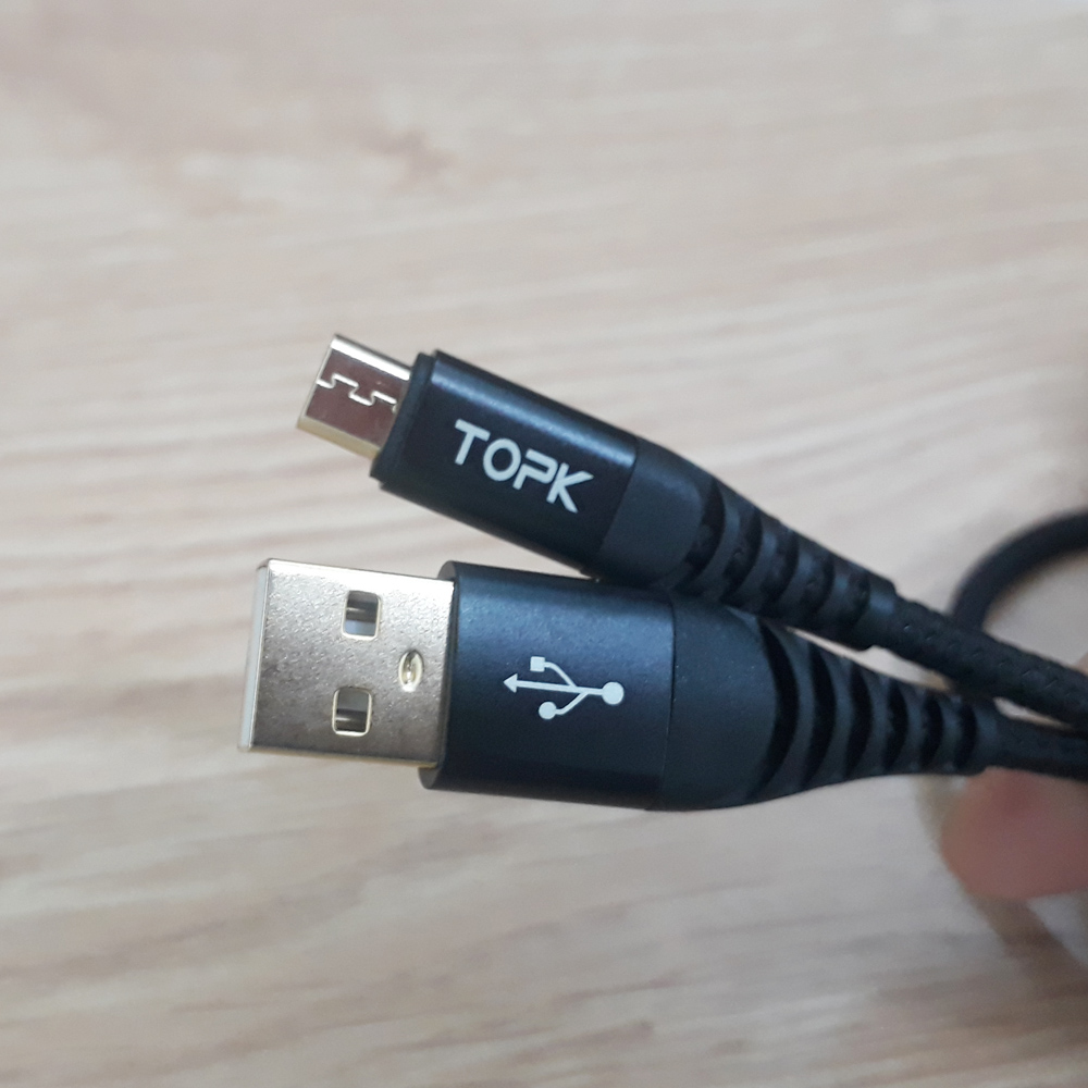 Dây cáp sạc nhanh chân micro usb TOPK AN42 - Hàng chính hãng