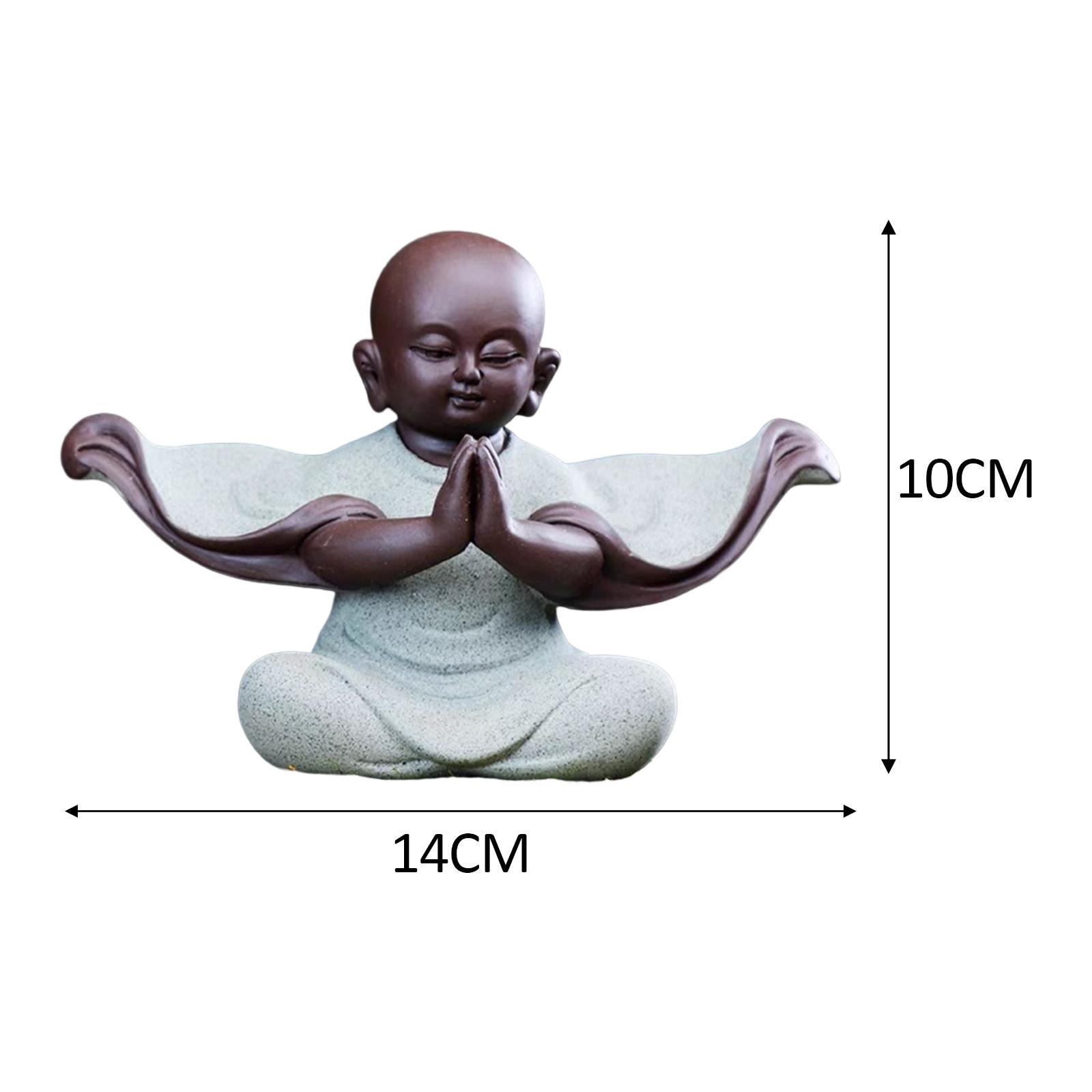 Cute Smiling Buddha Statue Handcrafts pet for Car Dashboard Shelf Decor