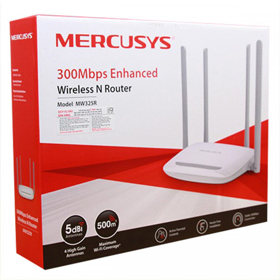 Bộ Phát Sóng Wifi Mercusys 4 Râu Chuẩn Tốc Độ 300 ( 4 Cổng Lan ) - Hàng Chính Hãng