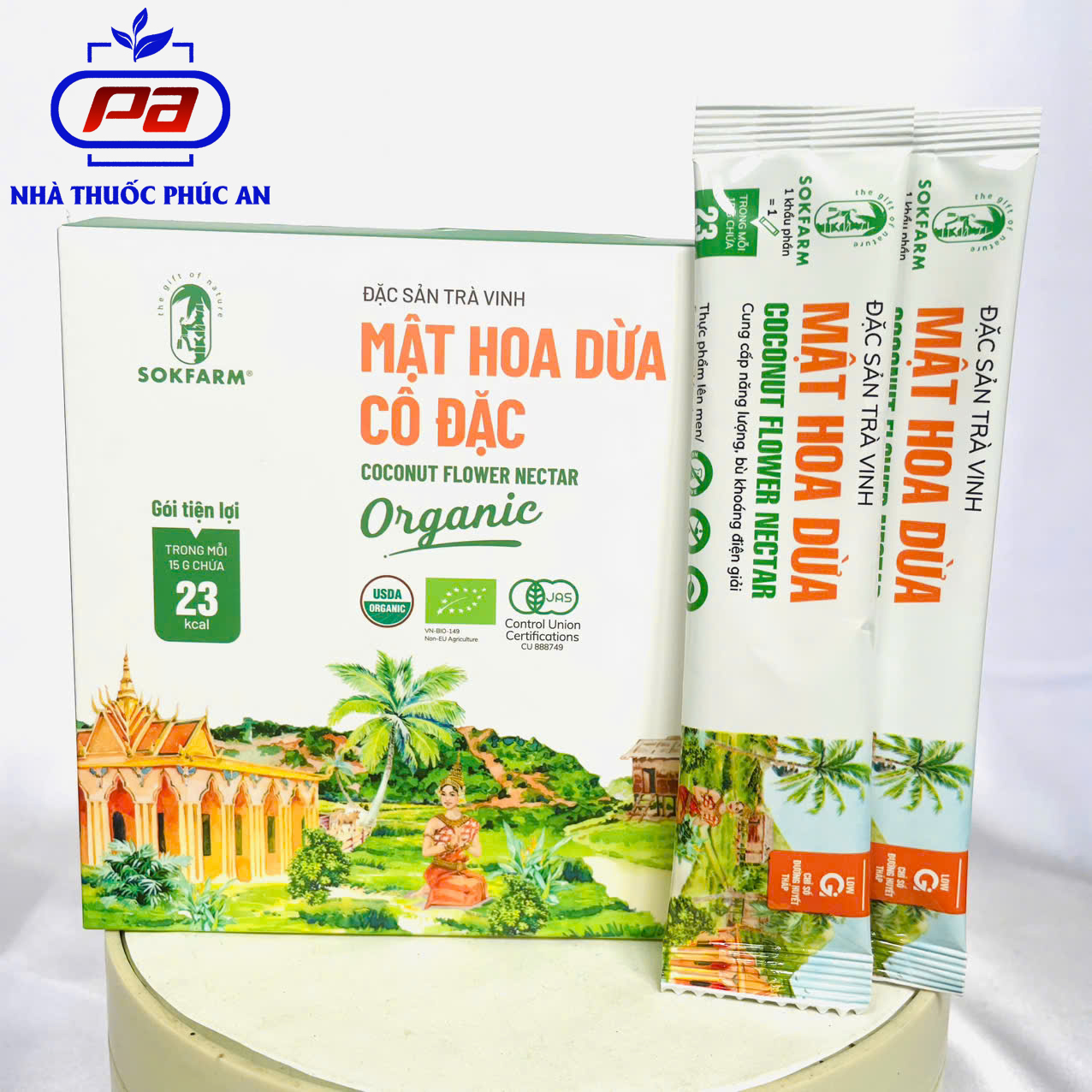 Mật hoa dừa cô đặc hữu cơ Sokfarm 250g - chuẩn organic, thay thế mật ong, thơm ngon ngọt thanh