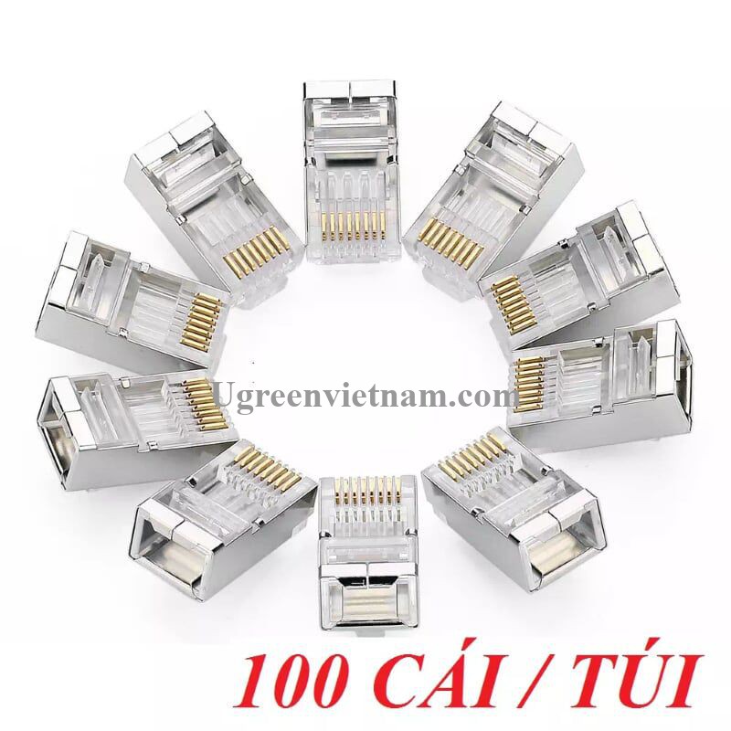 Hộp 100 Cái Đầu Bấm Mạng Ugreen RJ45 CAT6 50248 - Hàng Chính Hãng