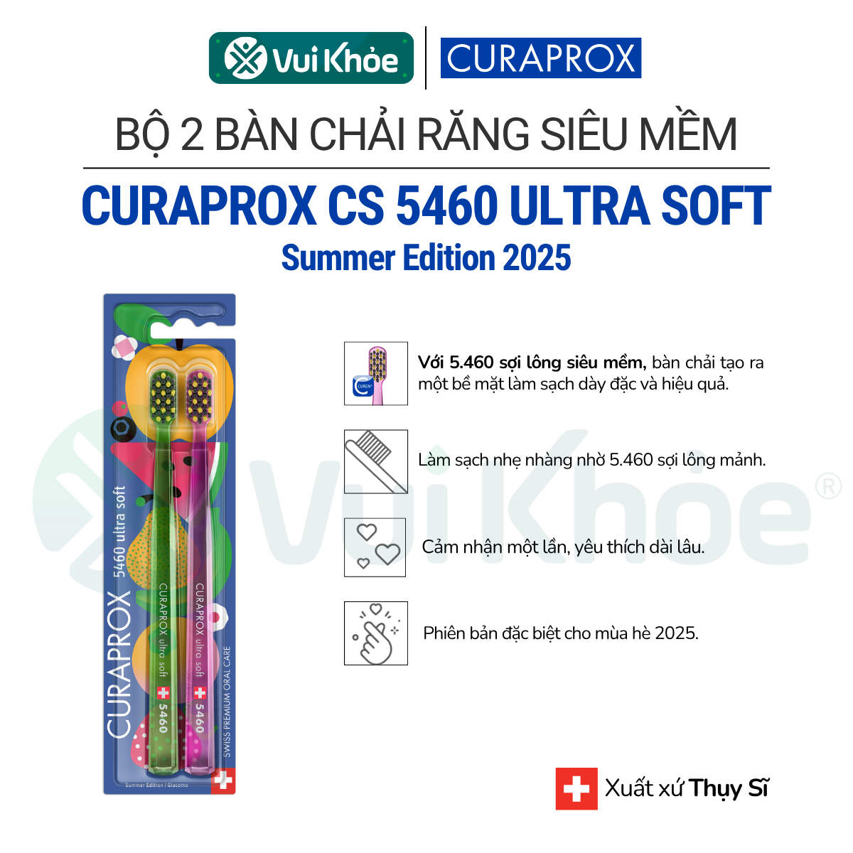 CURAPROX SUMMER EDITION 2025 | Bộ Bàn chải đánh răng CS 5460 Ultra Soft | Mã SP 73327993