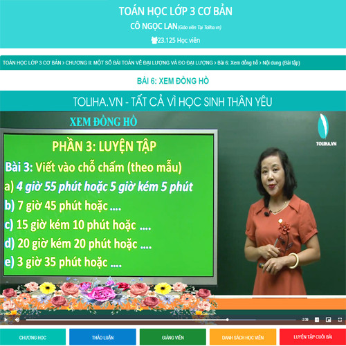 Khóa học TOÁN HỌC LỚP 3 - Cô Ngọc Lan - 09 tháng