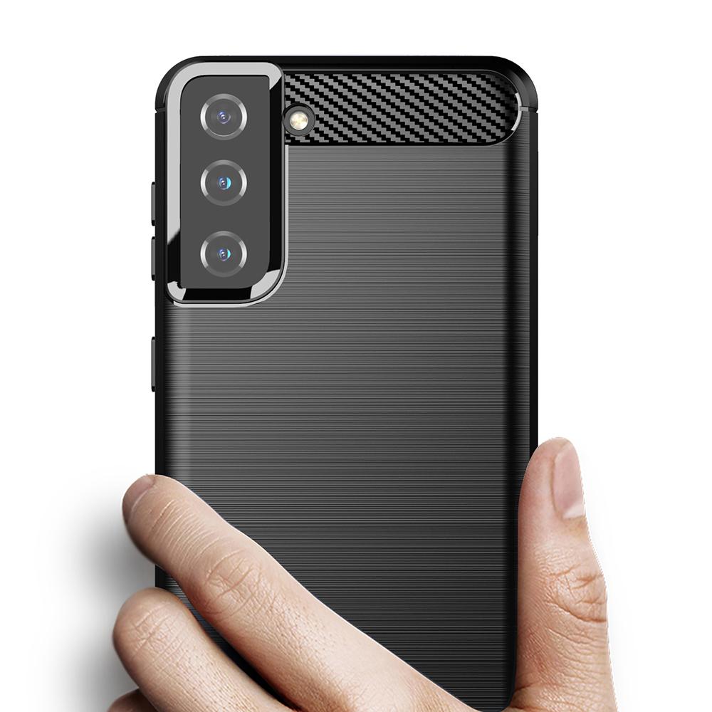 Ốp lưng dành cho Samsung S21+ Plus 5G ốp silicone mềm Carbone phay xước chống sốc chống vân tay