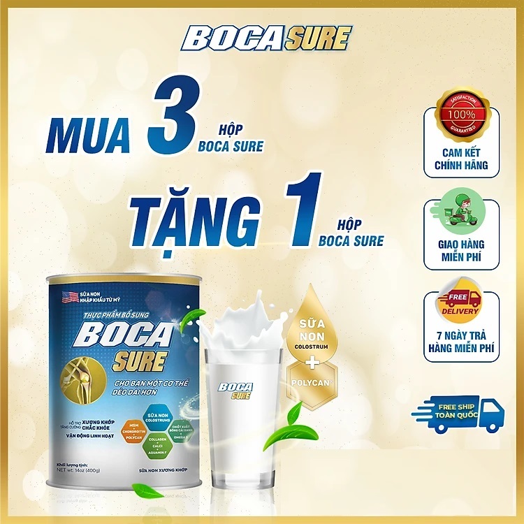 Sữa Non Boca Sure Hỗ Trợ Tăng Cường Sức Khỏe Xương Khớp Hộp 400g