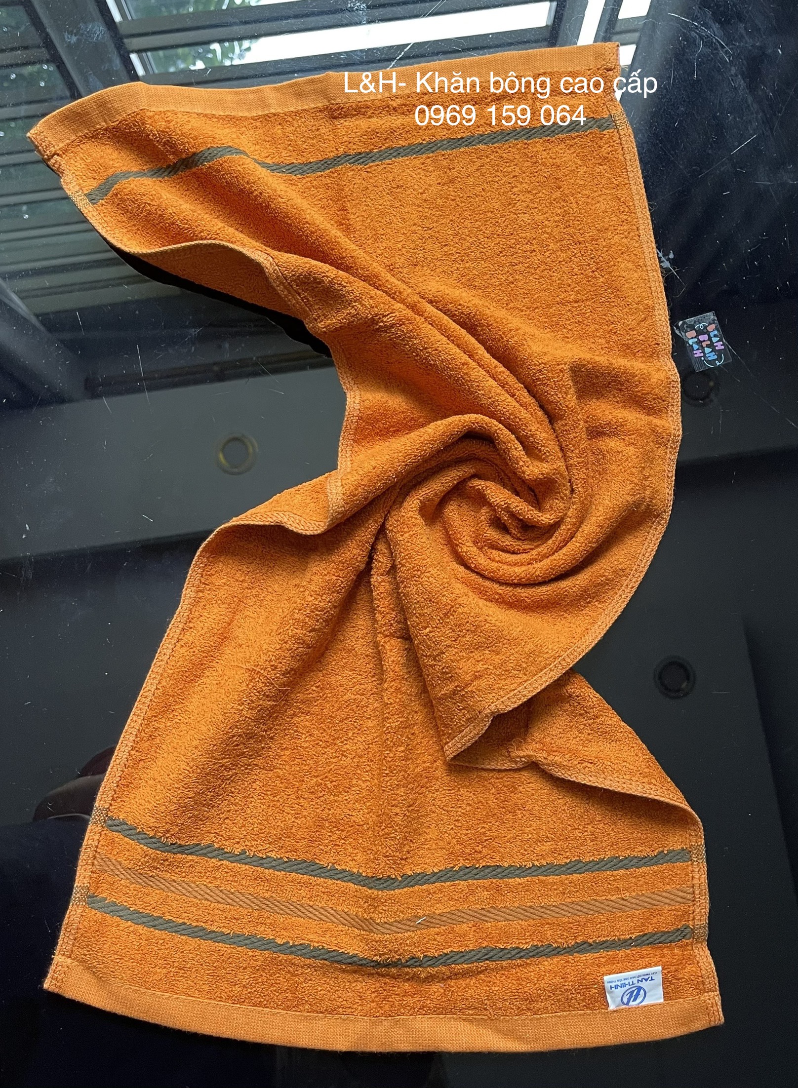 Khăn lau đầu, lau tóc, sợi cotton, 3 dí, KT 34*80cm