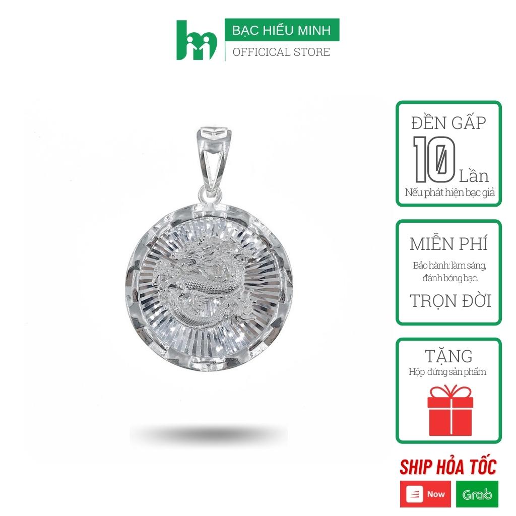 Mặt Dây Chuyền Nam Bạc 925 Hình Rồng Cuộn Nam Tính Và Mạnh Mẽ BẠC HIỂU MINH MDN018S