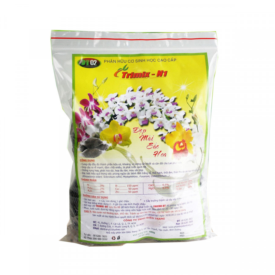Combo 3 gói Phân bón Điền Trang chuyên dùng cho phong lan, túi lưới Lan 480g 40 tép