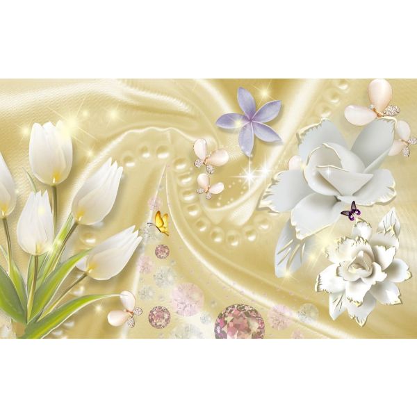 Decal Bóc Dán - Tranh Dán Tường Hoa 3D - T3M-15121-DEMO
