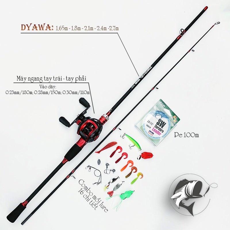 Bộ cần câu lure máy ngang DYAWA kèm phụ kiện - AnhNamFishing