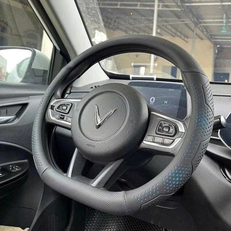 Bọc Vô Lăng Dcut da Nappa,phù hợp cho xe VF3, VF5, VF6, VF8, VF9, VFe34, Limo green size 36cm