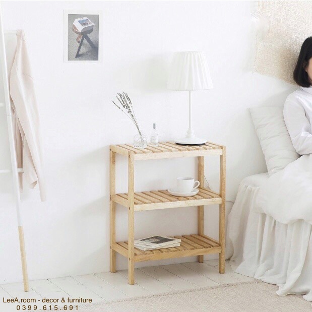 Kệ Giày Dép Gỗ 3 Tầng / Kệ Decor Cho Homestay, Căn Hộ - Wooden Bench 3fs - Gỗ Tần Bì Cao Cấp Loại 1