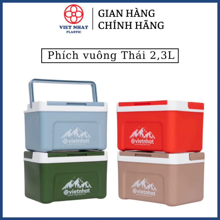Phích vuông thái 2.3L 3932, Phích mini giữ nhiệt tiện lợi, Phích Đá giữ nhiệt lên đến 8h, Phích Đá Giữ Nhiệt Văn Phòng Việt Nhật cao cấp - Hàng Việt Nam