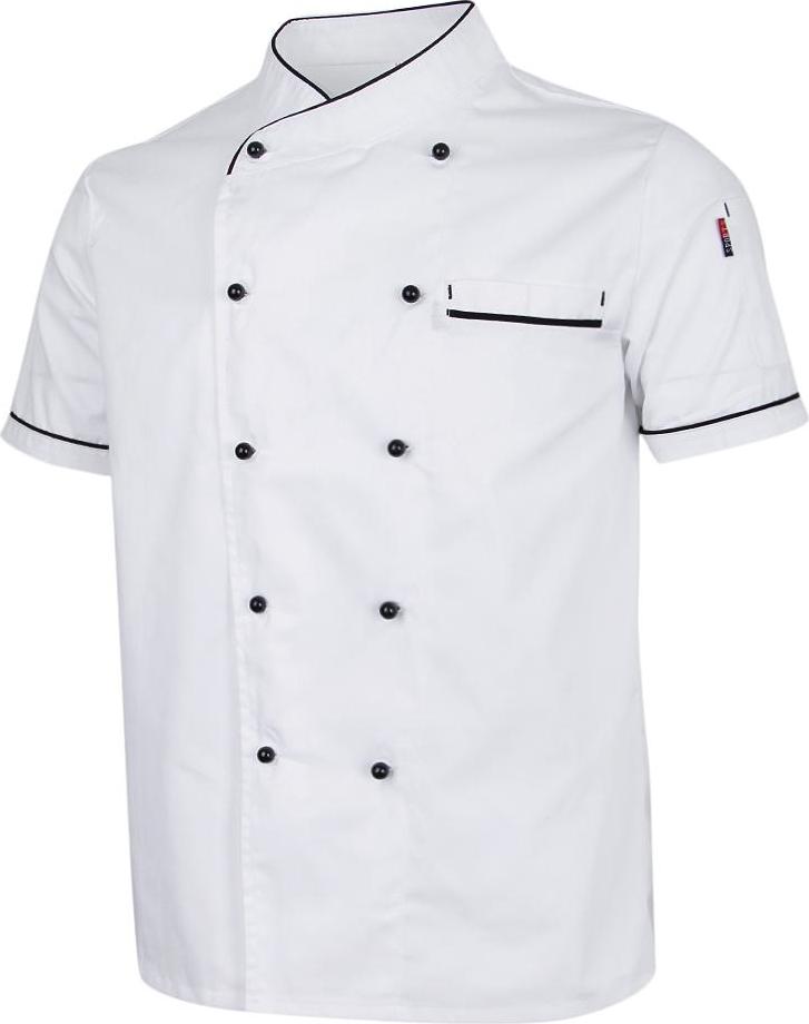 Chef Jacket Uniform Short Sleeve Hotel Kitchen Chefwear Cook Coat