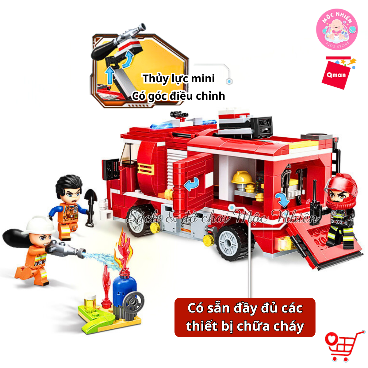 Đồ chơi lắp ráp, xếp hình Qman 12012 - Chữa cháy nổ bình ga (370 mảnh ghép)