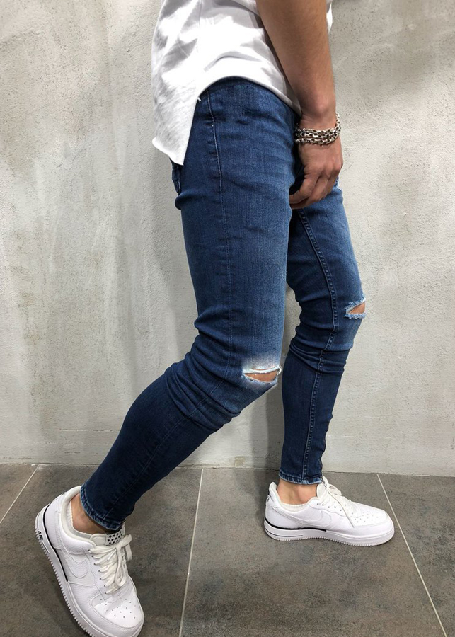 Quần Jeans Xanh Rách Gối Thời Trang XANHRACH58 - Xanh Rách