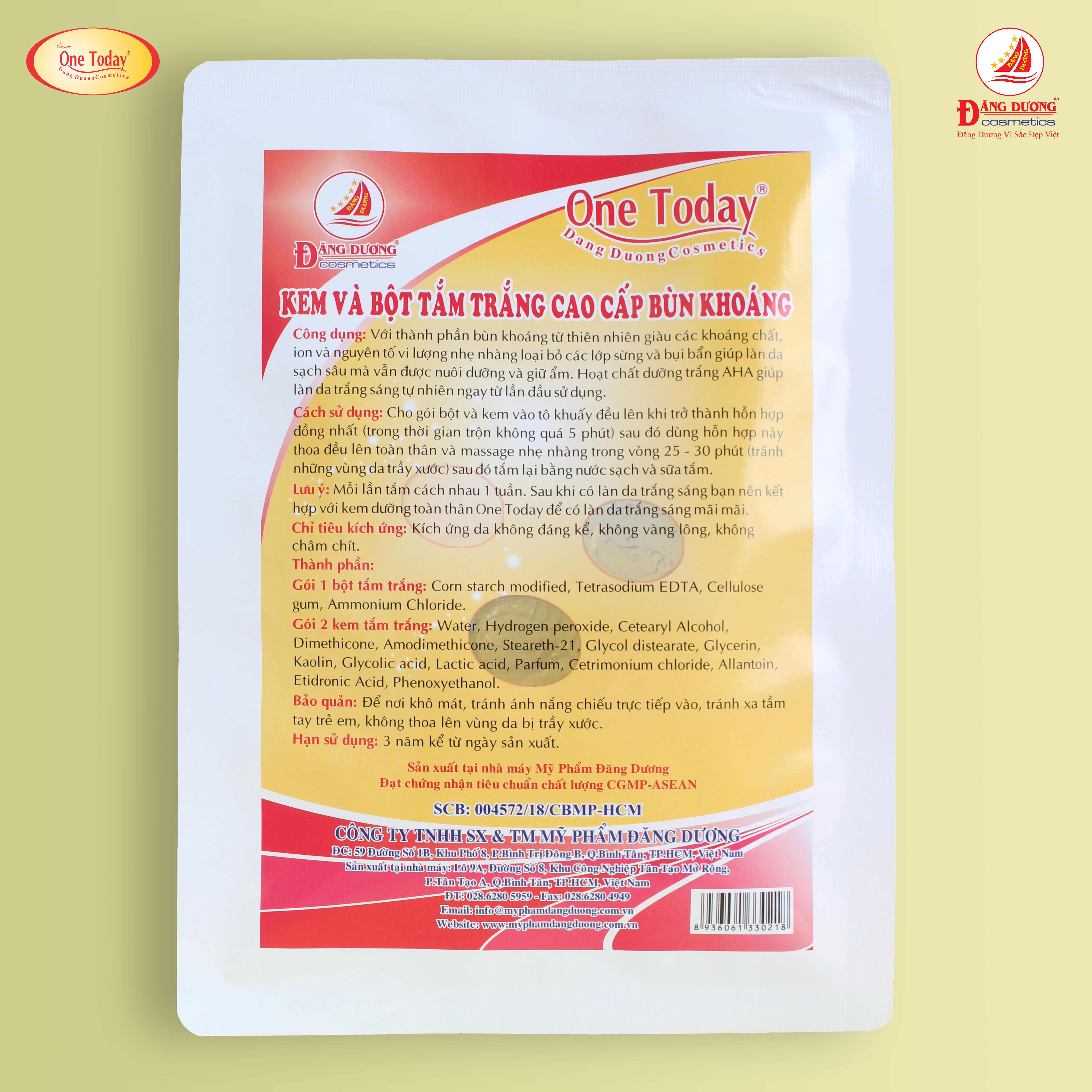 ONE TODAY - KEM VÀ BỘT TẮM TRẮNG CAO CẤP BÙN KHOÁNG - 125g