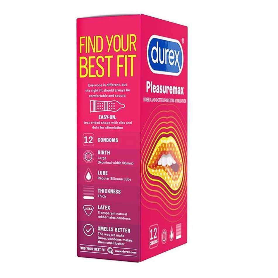 Bao cao su Durex màu đỏ có gai Pleasuremax - 12s - Nhập khẩu Thái Lan