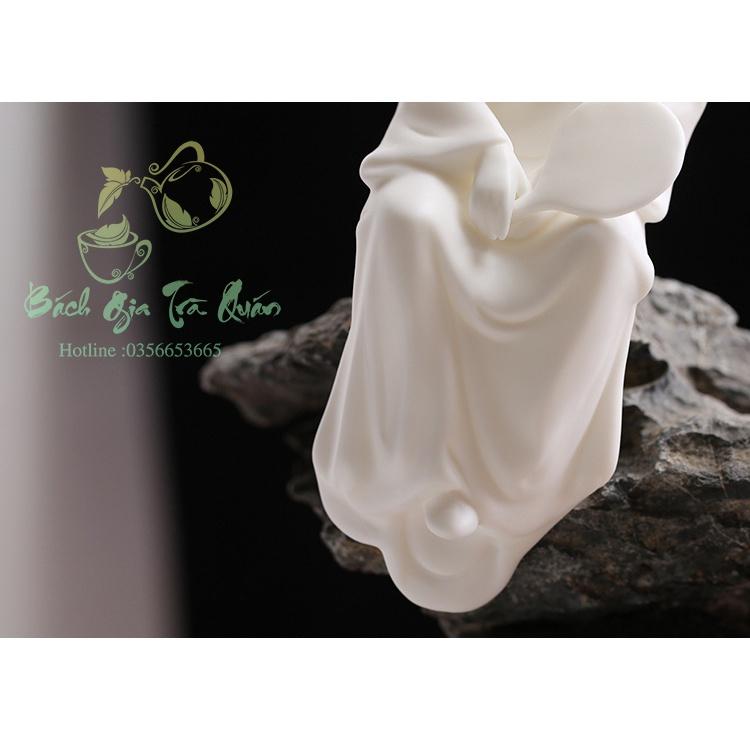 Tượng Sứ Bạch Định Thấu Quang Cô Gái Decor Bàn Trà, Bàn Làm Việc, v.v...