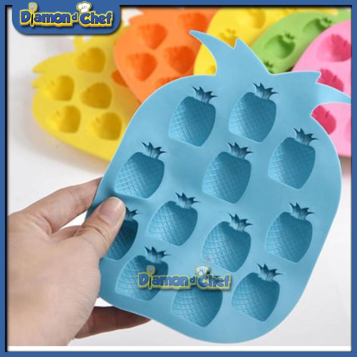 Khuôn silicon làm bánh / sô cô la / rau câu tạo hình trái dứa xinh xắn