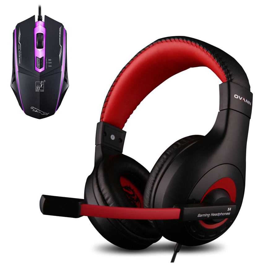 Combo Tai nghe chơi Game Ovann X4 và Chuột Có Dây Cool Mouse (Màu Ngẫu Nhiên) - Hàng Chính Hãng