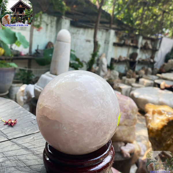 Cầu thạch anh hồng giúp tinh thần thoải mái và giảm stress-10cm-1.44kg-QC1092