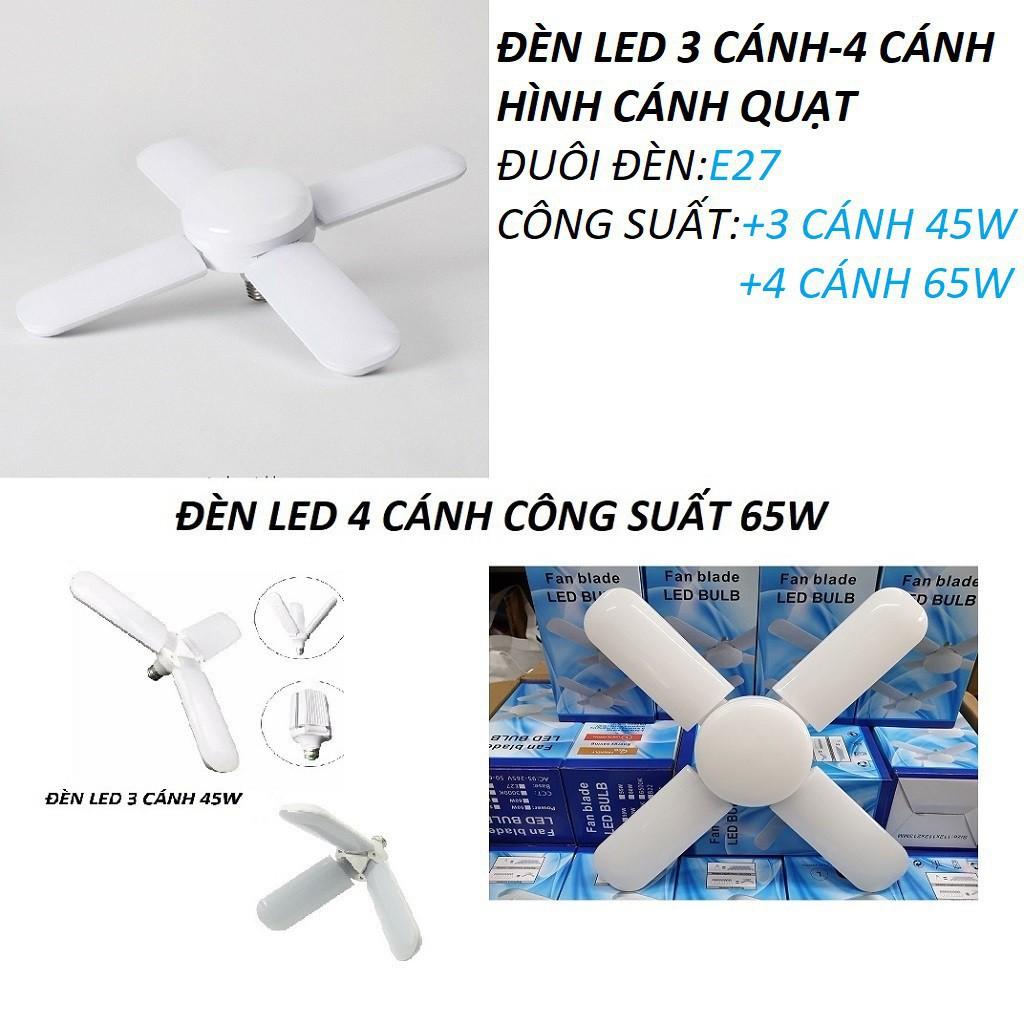 Bóng đèn LED cánh quạt xếp ánh sáng trắng - Bóng đèn led hình 4 cánh quạt 65w siêu sáng