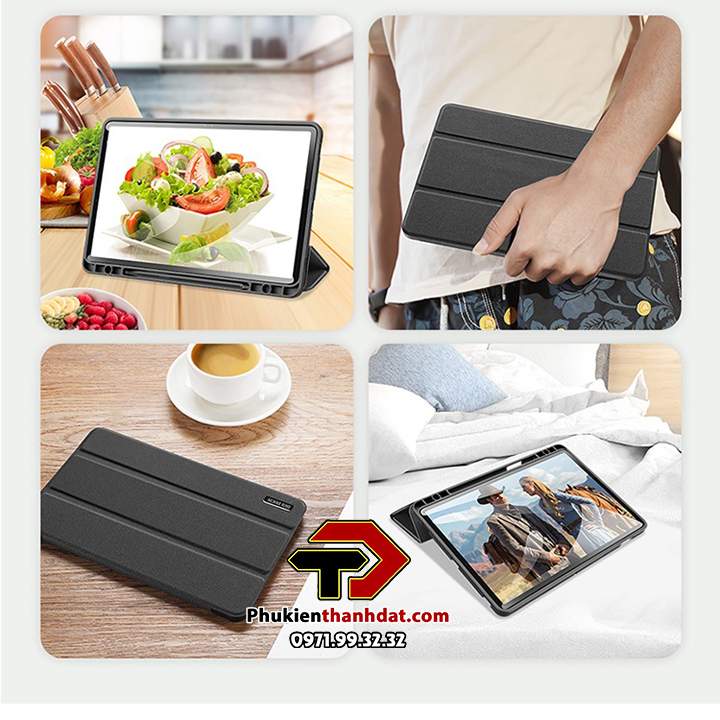 Bao da chống sốc cho Samsung Galaxy Tab S7 T870/ T875 có ngăn để bút thương hiệu DUX DUCIS Domo Series - Hàng chính hãng