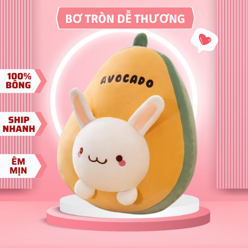 Gấu Bông Bơ Tròn Nhồi Bông Êm Mịn Dễ Thương