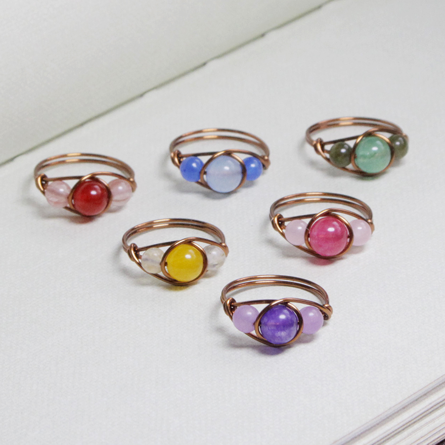 Nhẫn đá phong thủy cao cấp cho nữ thiết kế đơn giản tinh tế 06568-06573