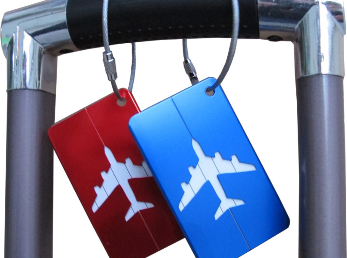 Thẻ (tag) hành lý hình máy bay chất liệu nhôm