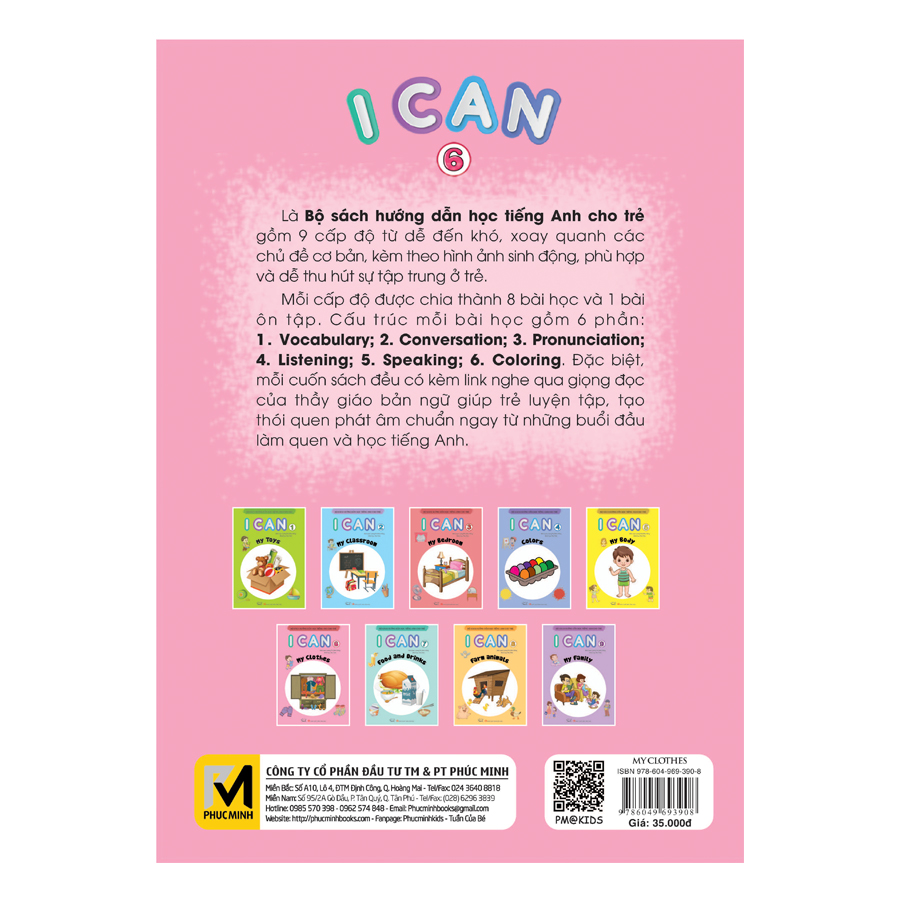 I Can My clothes - sách học tiếng Anh cho trẻ mầm non