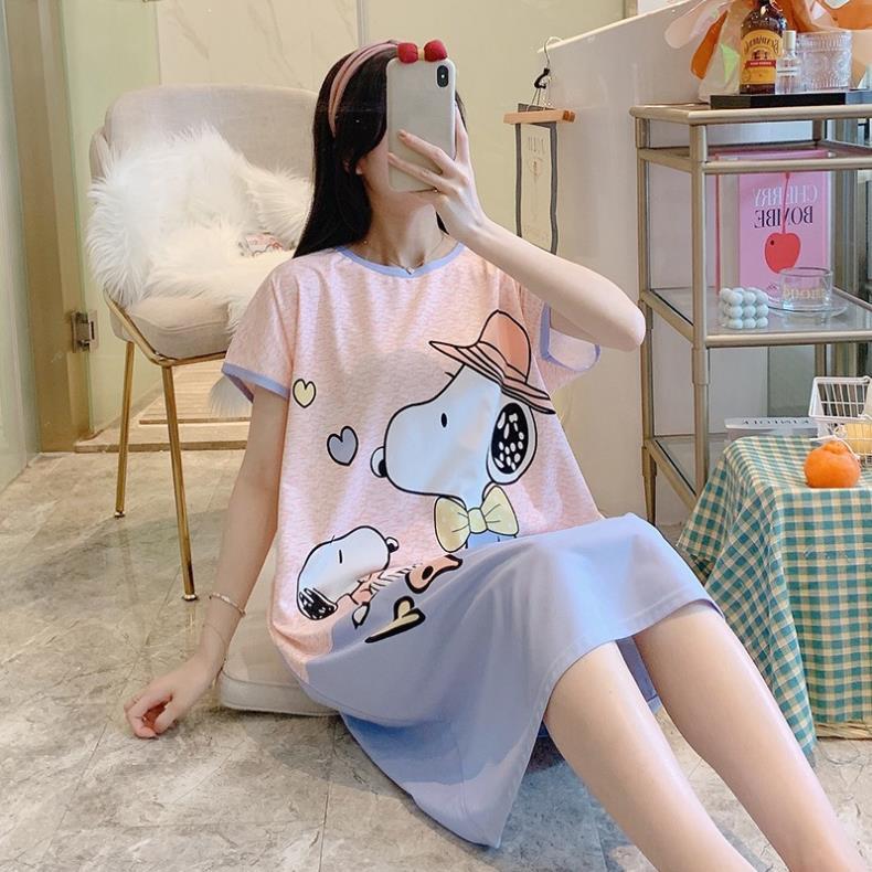 Váy Ngủ FREESHIP Váy Nữ Đẹp Dáng Suông Chất Cotton Mát, Mịn Họa Tiết Dễ Thương Siêu Rẻ Hàng Loại 1 Siêu Hót AN13 *