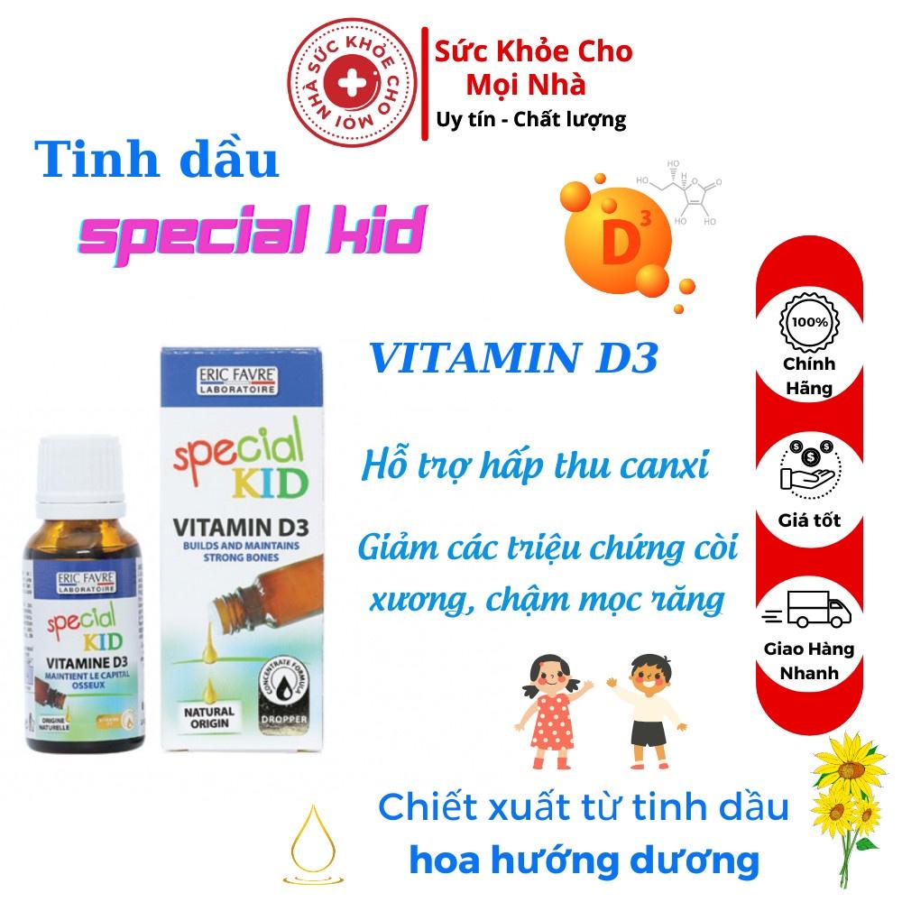 Special Kid Vitamin D3. Tinh dầu hỗ trợ hấp thu canxi giảm còi xương chậm mọc răng cho bé