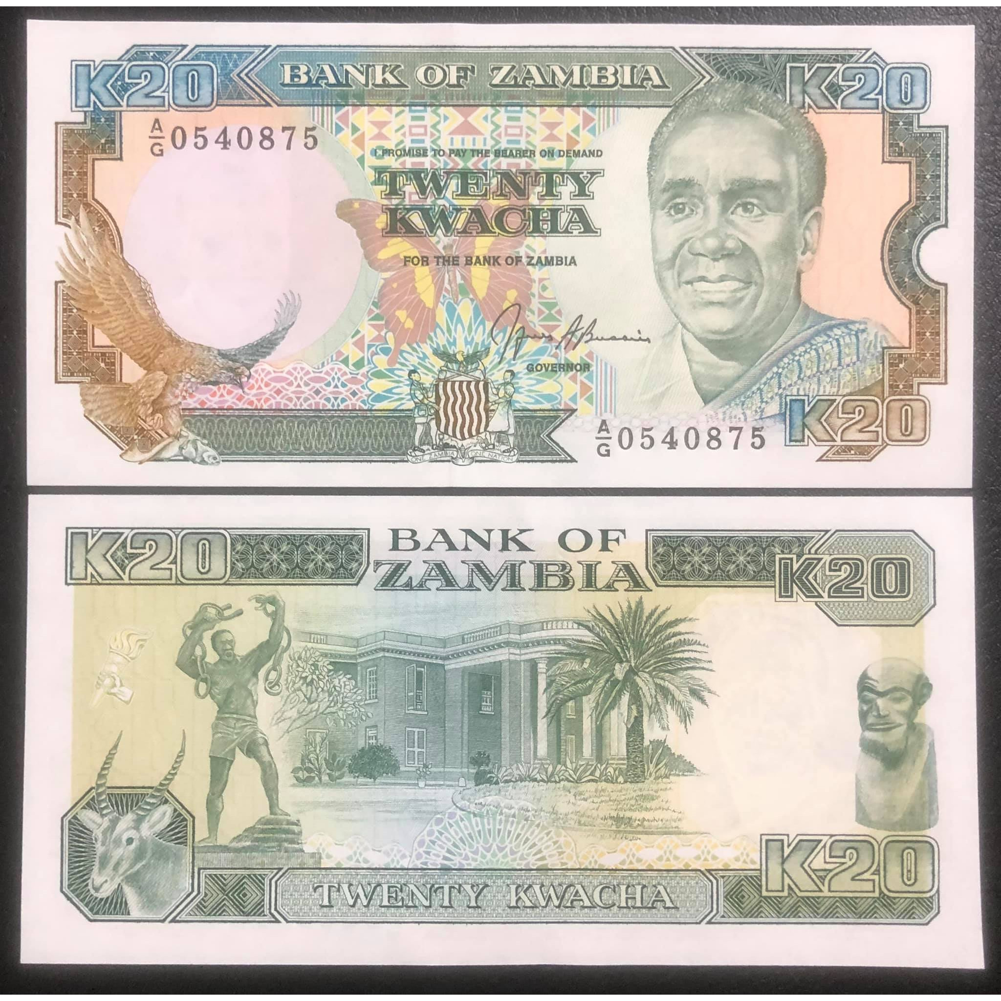 Tiền Zambia 20 kwacha, quốc gia thuộc vùng Đông Phi