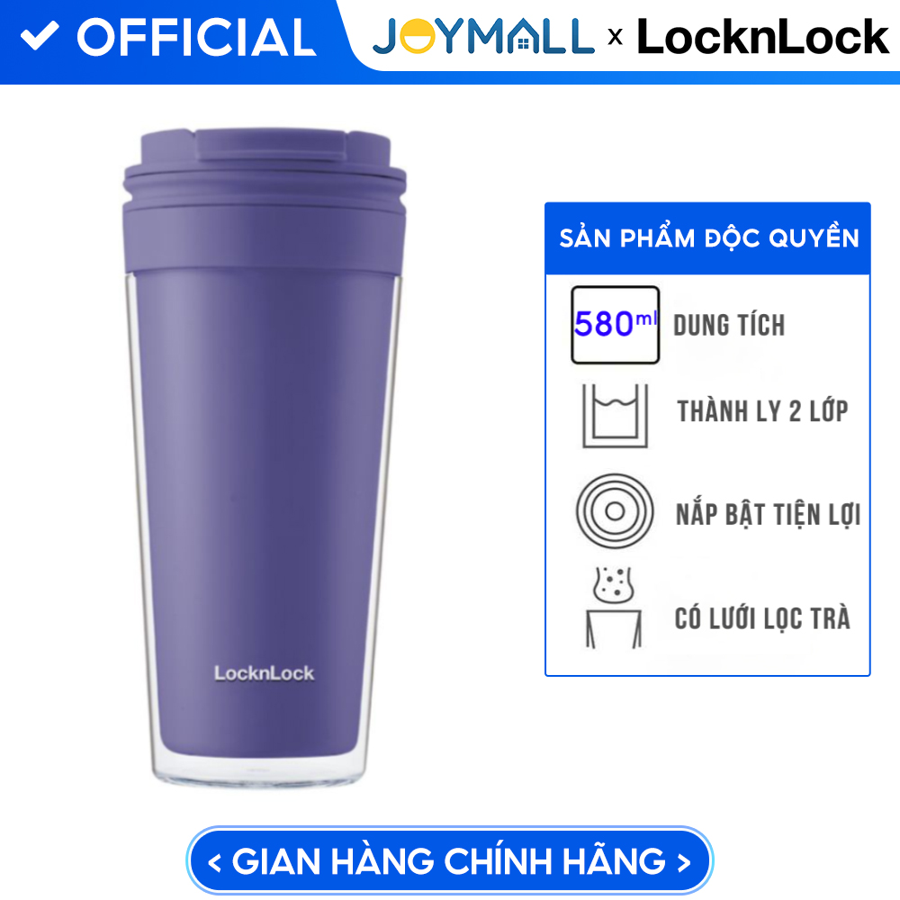Ly nhựa 2 lớp LocknLock Bucket Cold Cup 580ml HAP519BLU - Màu blue