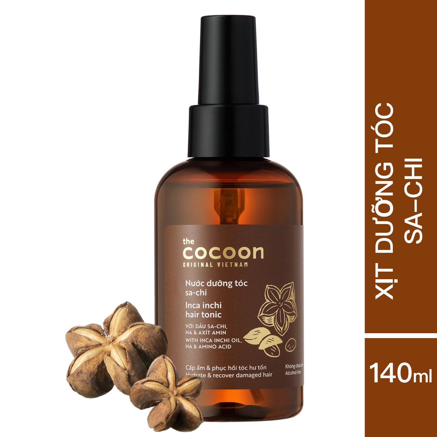 Nước dưỡng tóc Sa-chi Cocoon 140ml - Giúp cấp ẩm và Phục hồi tóc hư tổn
