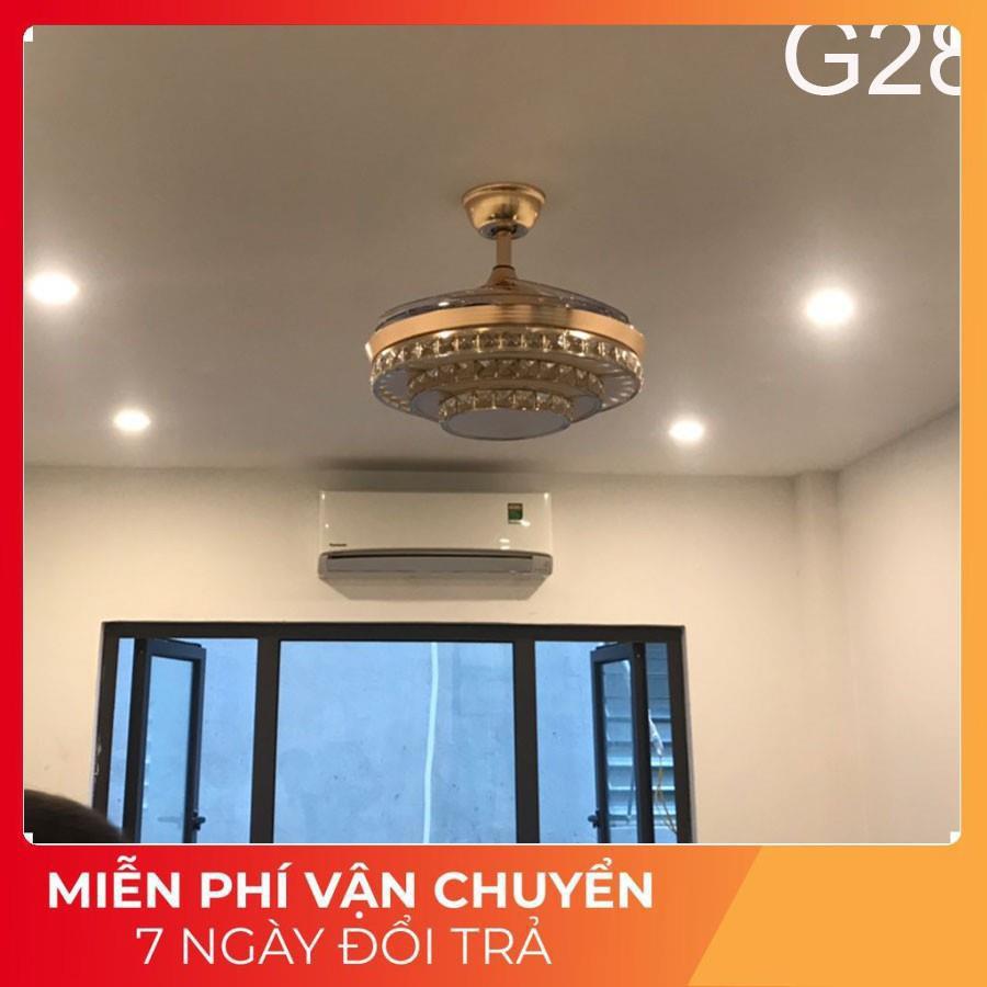 Quạt trần đèn dấu cánh, quạt đèn trang trí cánh xếp G28- quạt cánh cụp cánh xòe 3 chế độ sáng,điều khiển từ xa