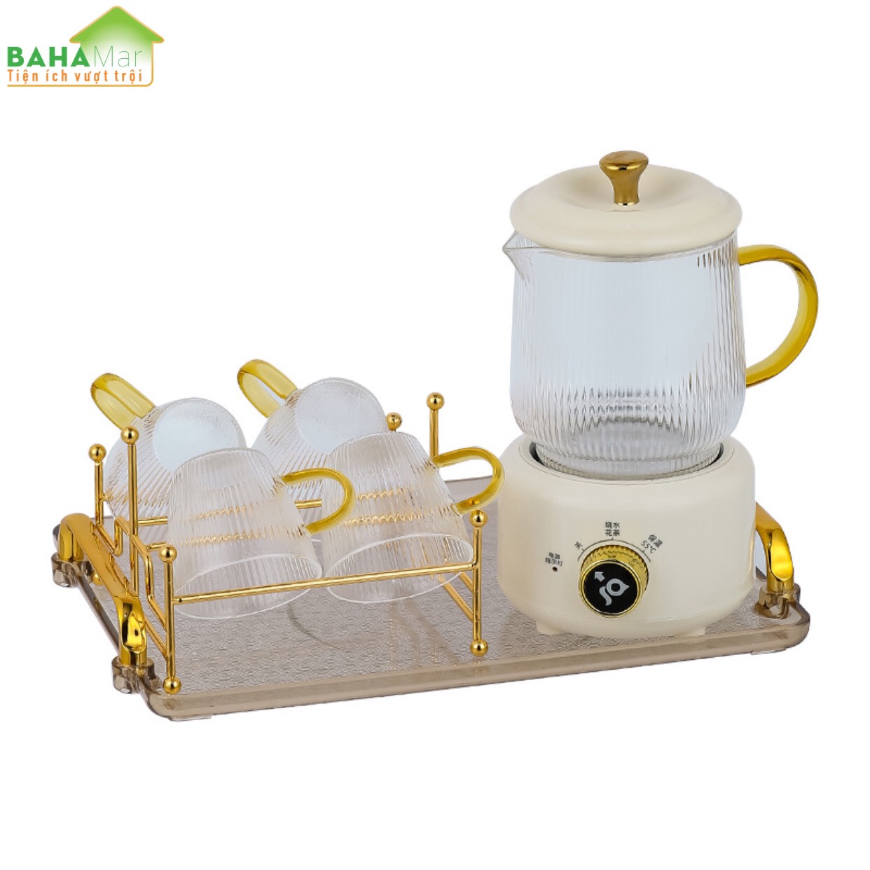 BỘ ẤM PHA TRÀ ĐIỆN CÁCH NHIỆT "BAHAMAR" dùng pha cafe, trà hoa, trà dưỡng nhan… rất nhanh gọn
