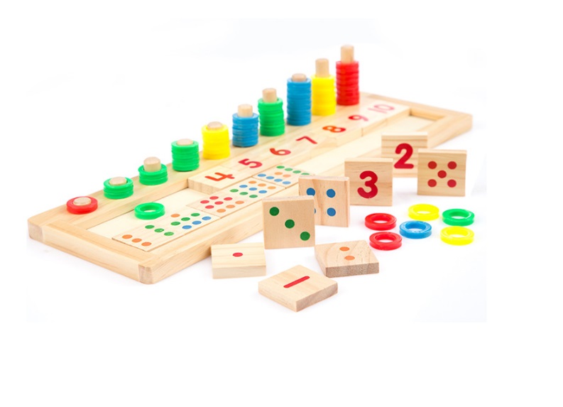 Đồ chơi gỗ thông minh, bảng học toán theo phương pháp Montessori trực quan sinh động, bảng học số đếm bằng gỗ cho bé