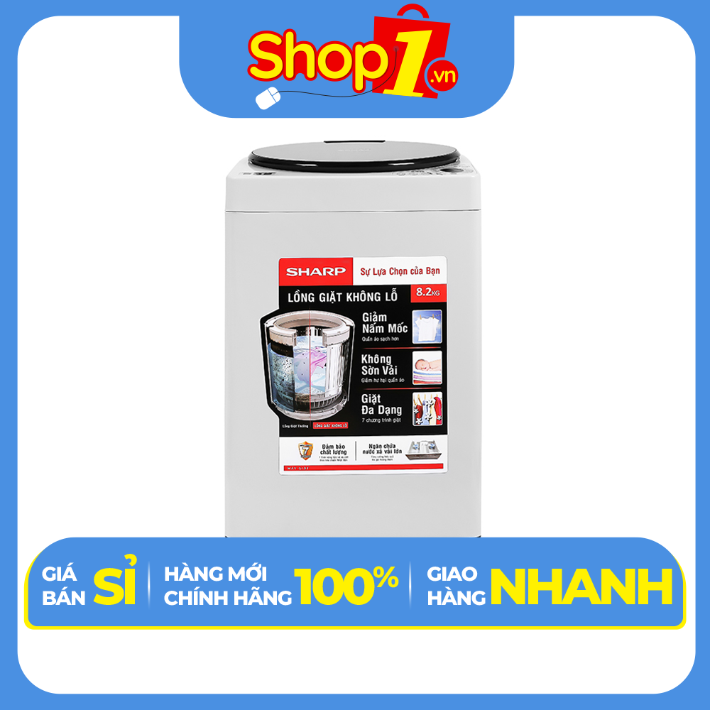 Máy giặt Sharp 8.2 kg ES-W82GV-H - Hàng Chính Hãng - Chỉ Giao HCM