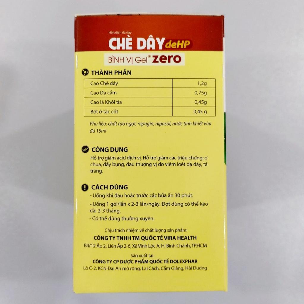 CHÈ DÂY deHP BÌNH VỊ Gel zero (dạ dày chữ P) Hộp 30 Gói - Hỗ Trợ Giảm Ợ Chua, Viêm Loét Dạ Dày Tá Tràng