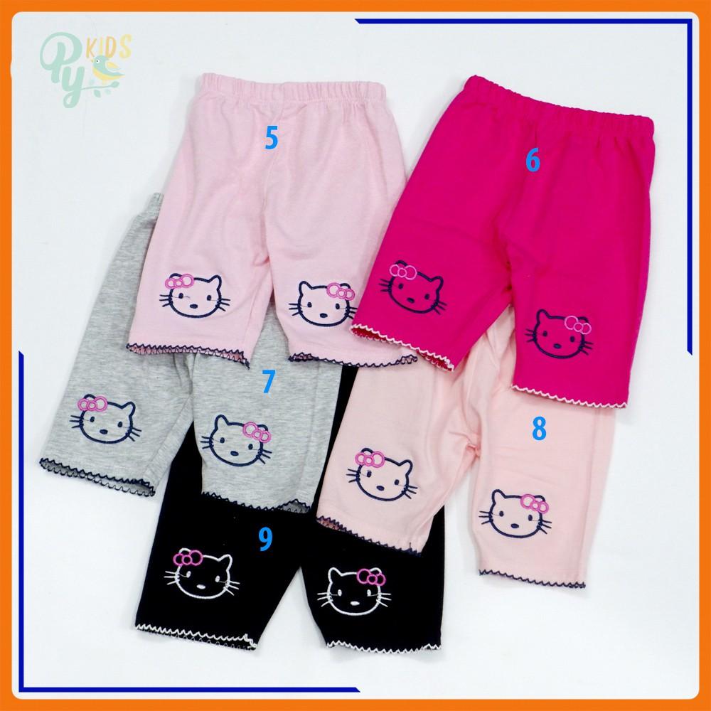 Quần legging lửng/ Quần ôm lở cotton chính phẩm hàng đẹp, thêu lai cho bé gái size 5-25 kg